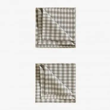 Pack De 2 Guardanapos Em Algodão Hillary Verde Bambu - Sklum