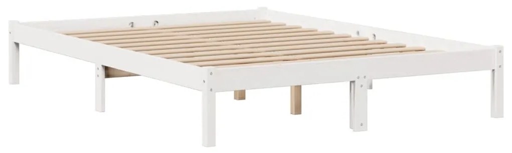 Cama com estante sem colchão 140x190 cm pinho maciço branco