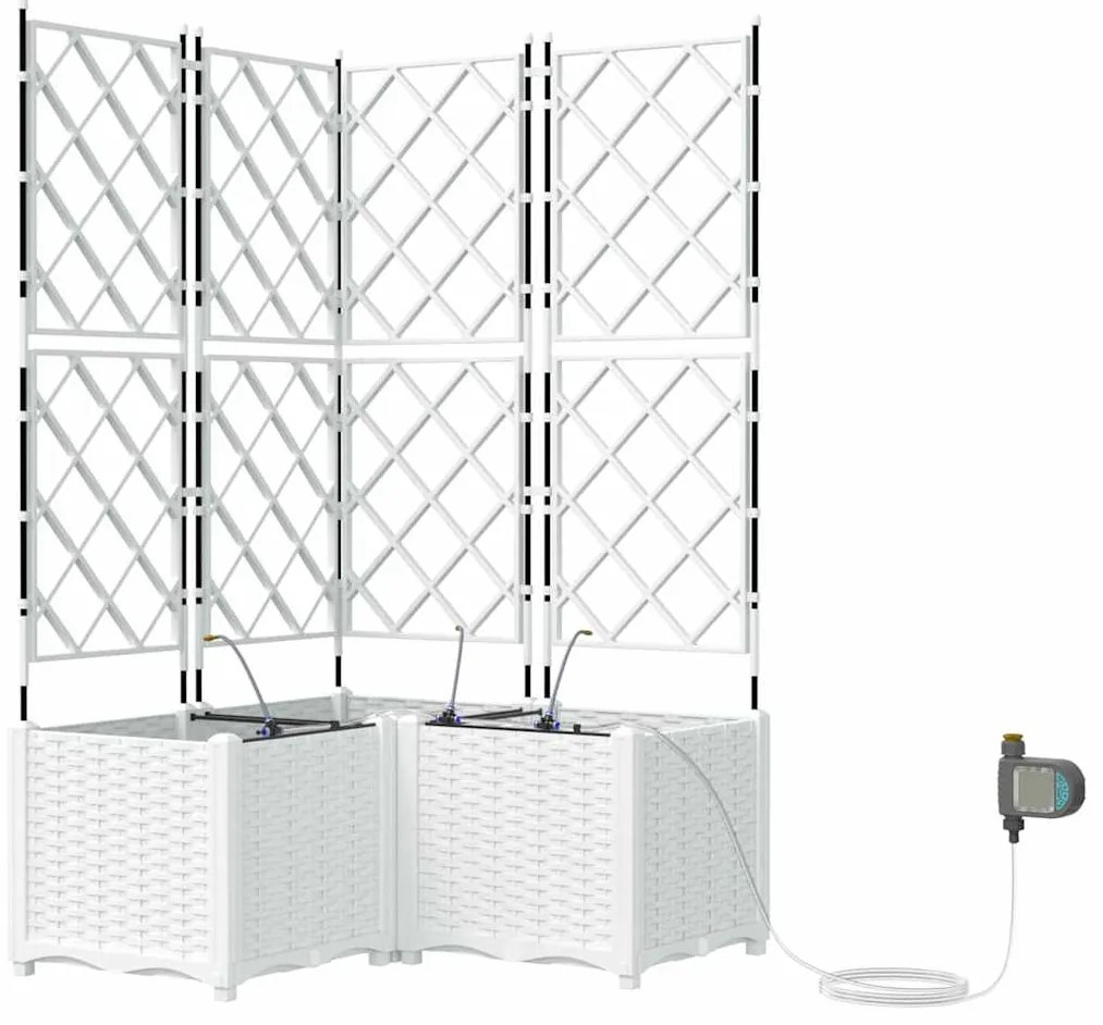 Jardineiras de Jardim 1 pc Branco 80 x 80 x 142 cm Plástico