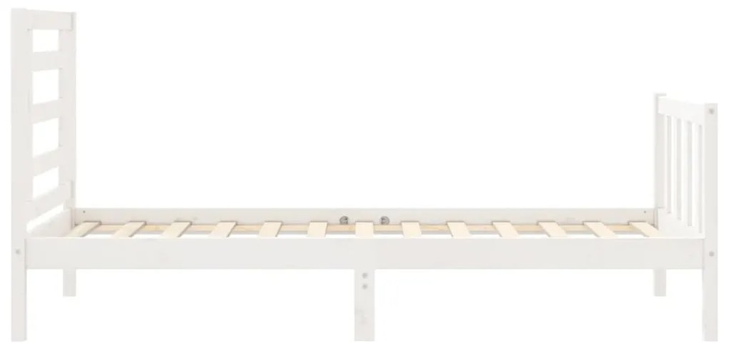 Cama sem colchão 90x200 cm madeira de pinho maciça branco