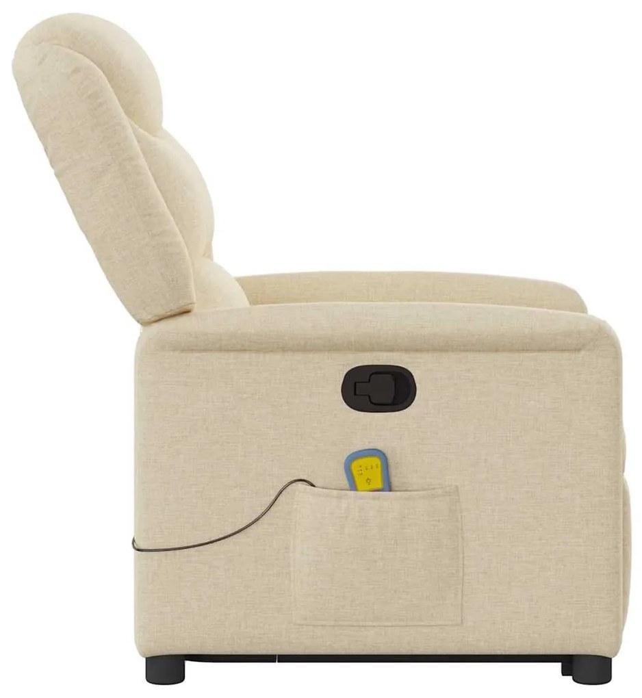 Poltrona elevatória de massagens tecido cor creme