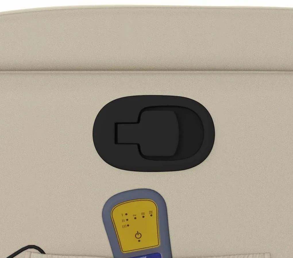 Poltrona de massagens reclinável couro artificial cor creme