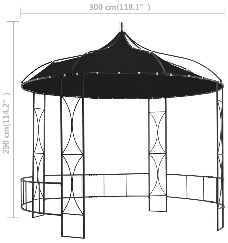 Gazebo redondo 300x290 cm antracite