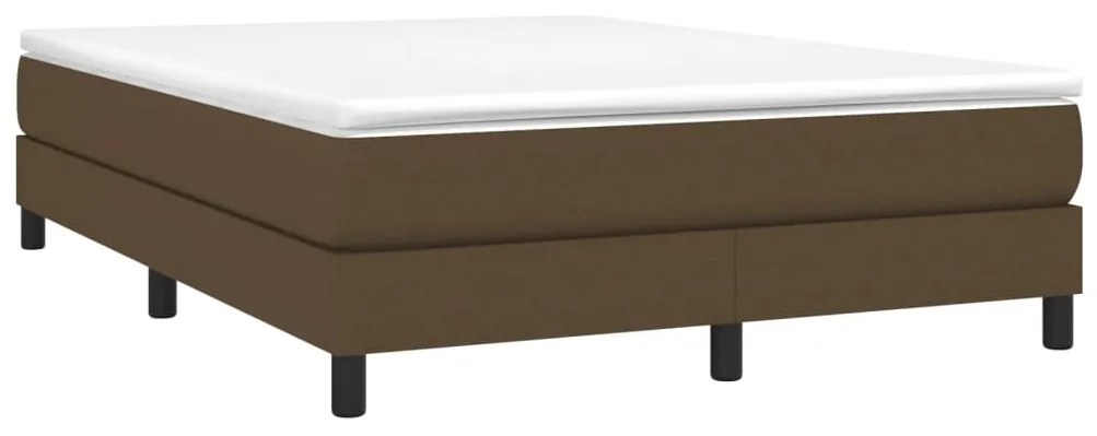 Estrutura de cama sem colchão 140x190 cm tecido castanho-escuro