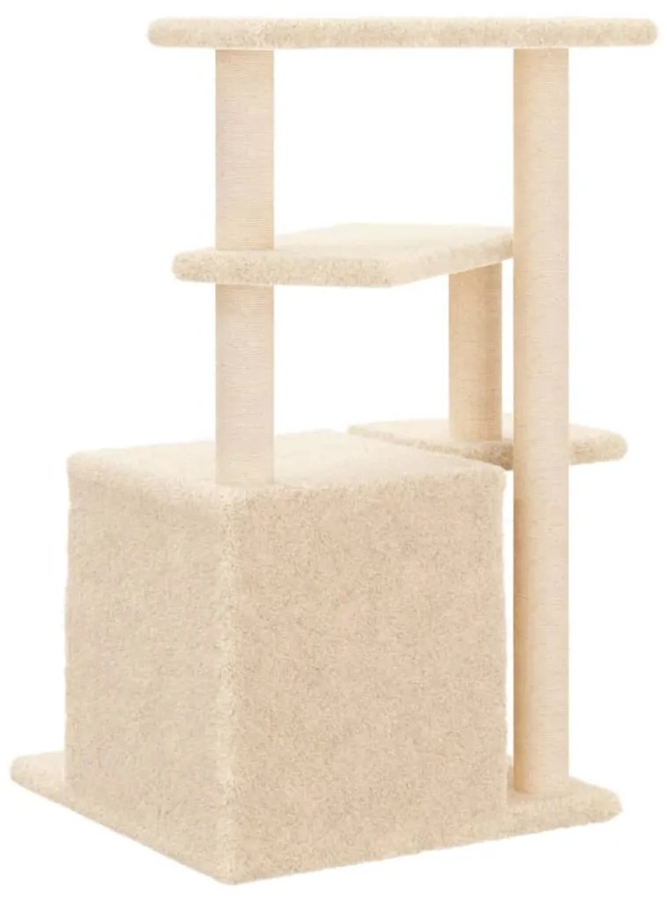 Árvore para gatos c/ postes arranhadores sisal 83,5 cm creme