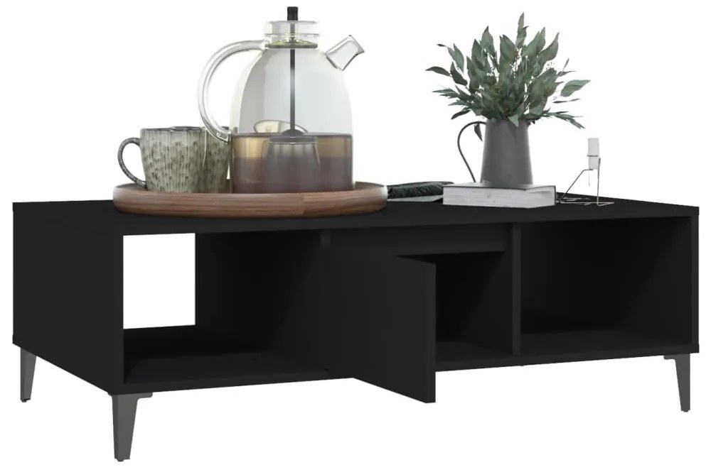 Mesa de centro 103,5x60x35 cm derivados de madeira preto