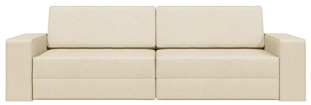 Sofá Cama 2-em-1 Creme 245x150x60.5 cm Tecido