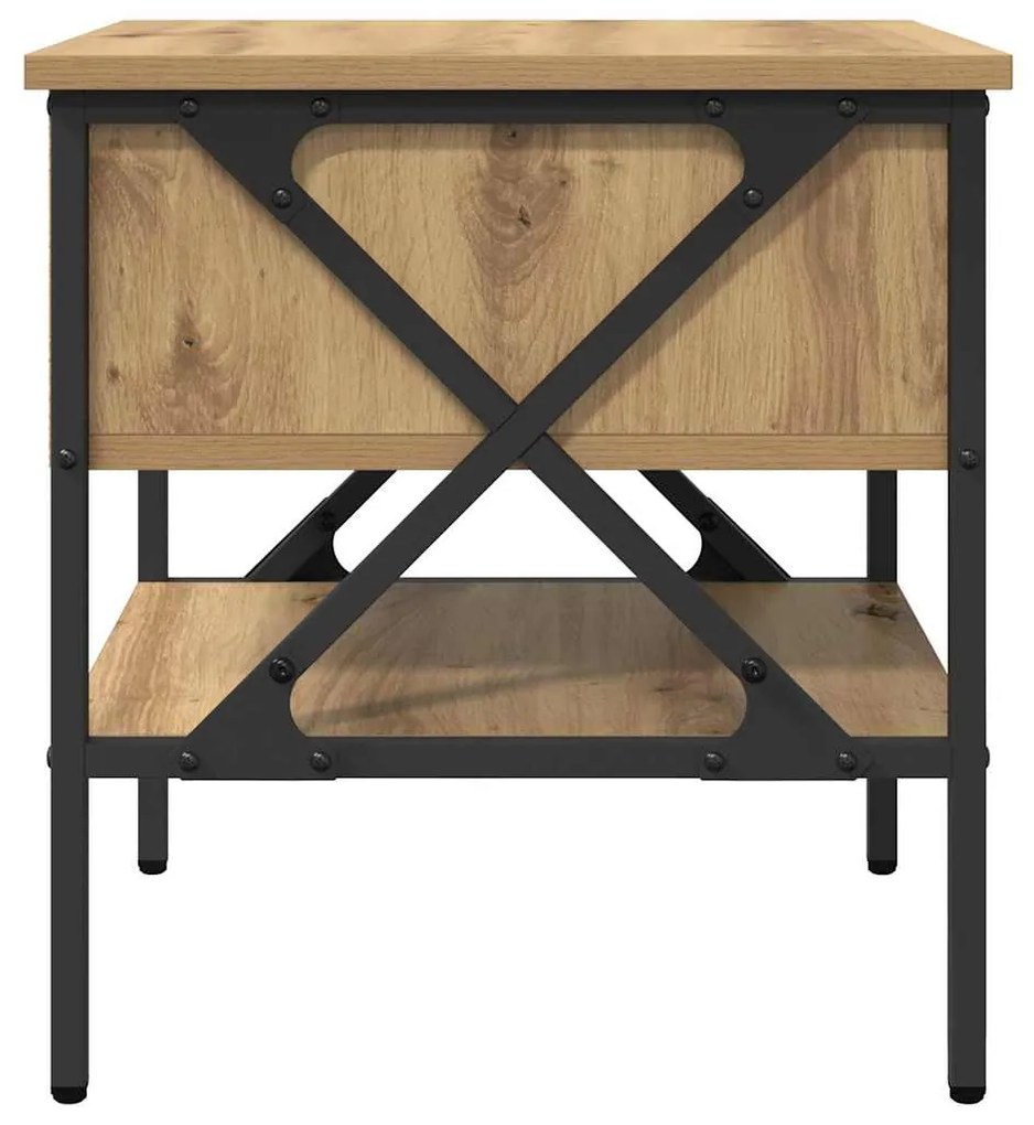 Mesa de Cabeceira Carvalho Artesanal 40x42x45 cm Madeira engenheirada