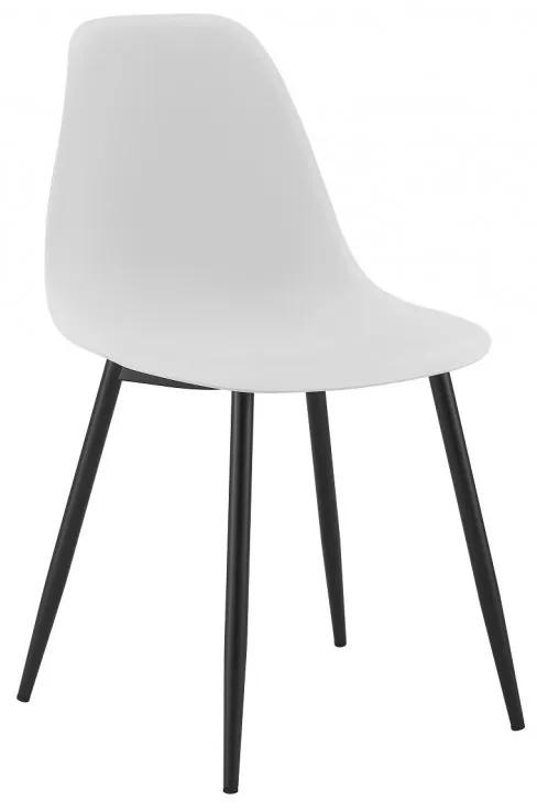 Conjunto 4 Cadeiras CLUNY, metal cor preto, polipropileno branco