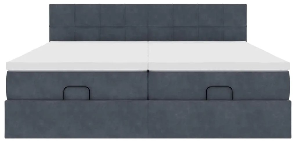 Estrutura cama otomana colchões 160x200 cm cinzento escuro