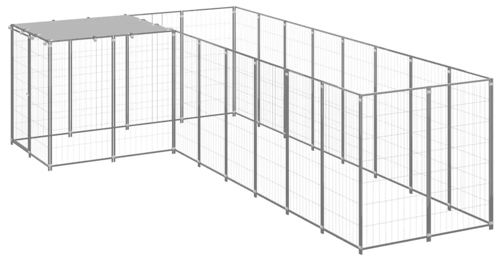 Canil 6,05 m² aço prateado