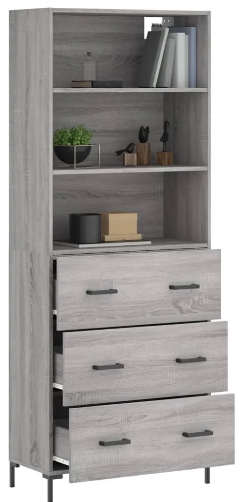 Armário alto 69,5x34x180 cm derivados de madeira sonoma cinza