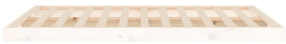 Estrutura de cama de casal 135x190 cm pinho maciço branco