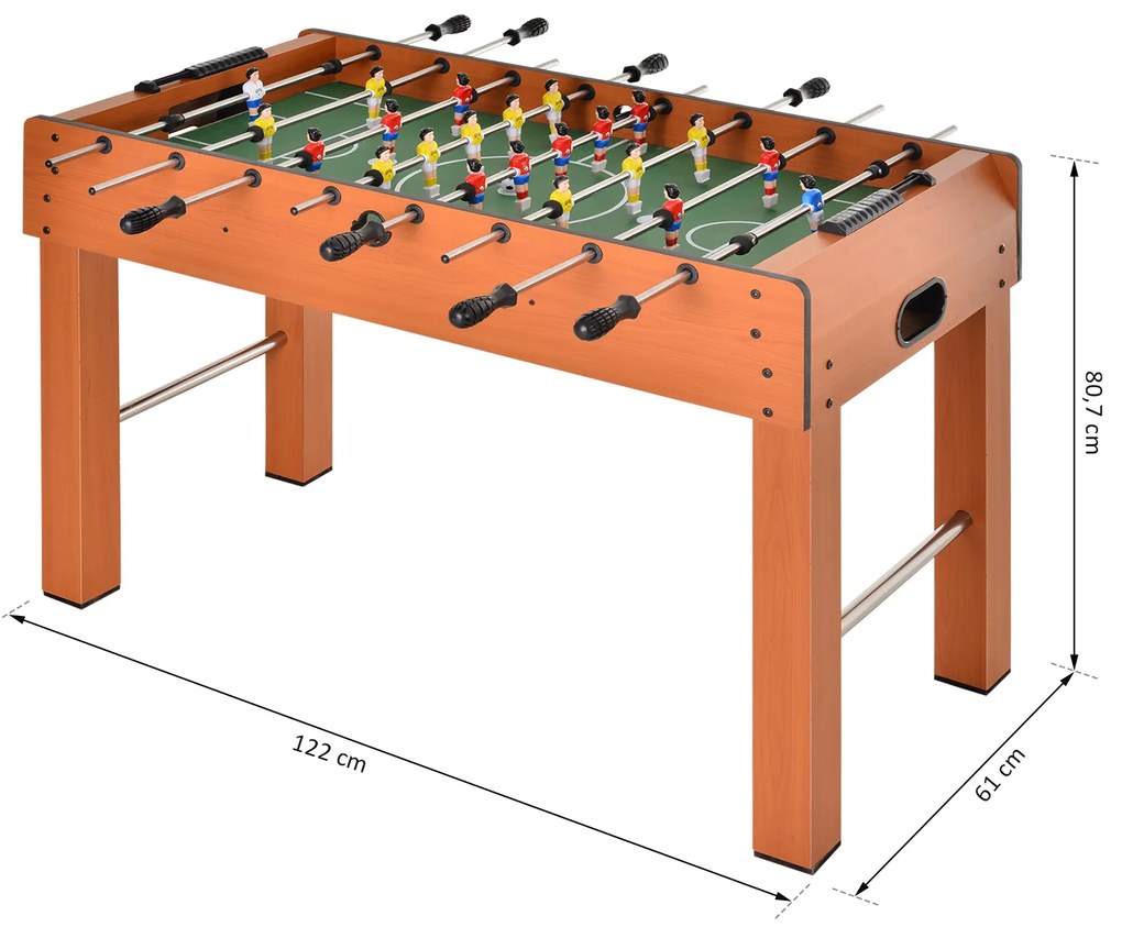 Mesa de matraquilhos fácil de montar com 8 barras e 2 bolas 122x61x80 7cm