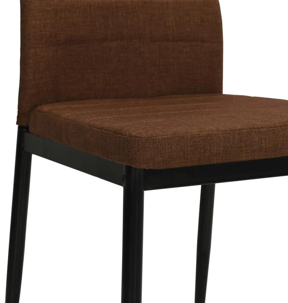 Cadeiras de jantar 2 pcs tecido castanho