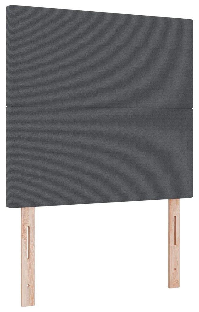 Cama Box Spring com Colchão Cinza Escuro Solteiro Tecido de Veludo Cot