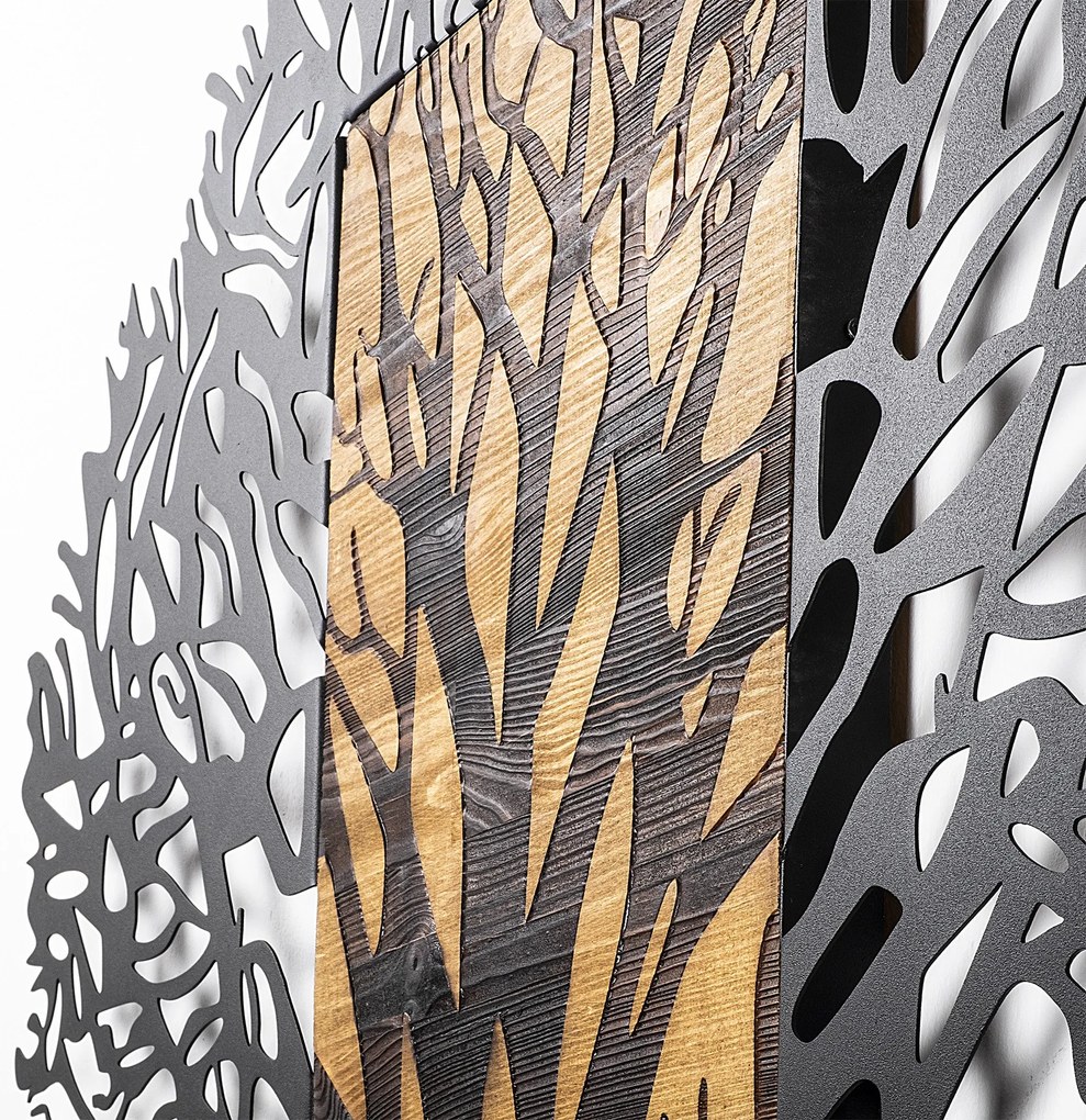 Acessório Decorativo de Parede Tree 1 – Nogueira e Preto – 93 x 3 x 86