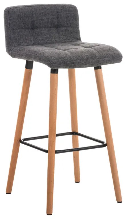 Banco de bar Lincoln em tecido 42 x 94 x 49 cm Cinzento