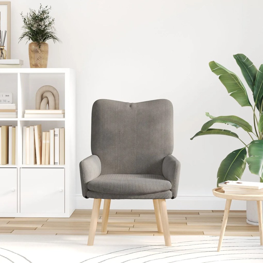 Cadeira Relaxante vidaXL Cinza Claro em Veludo