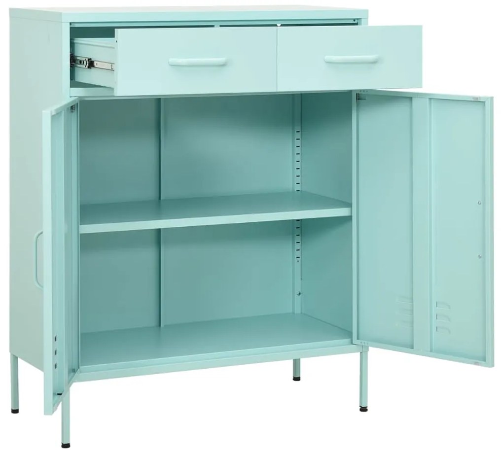 Armário de arrumação aço 80x35x101,5 cm verde-hortelã