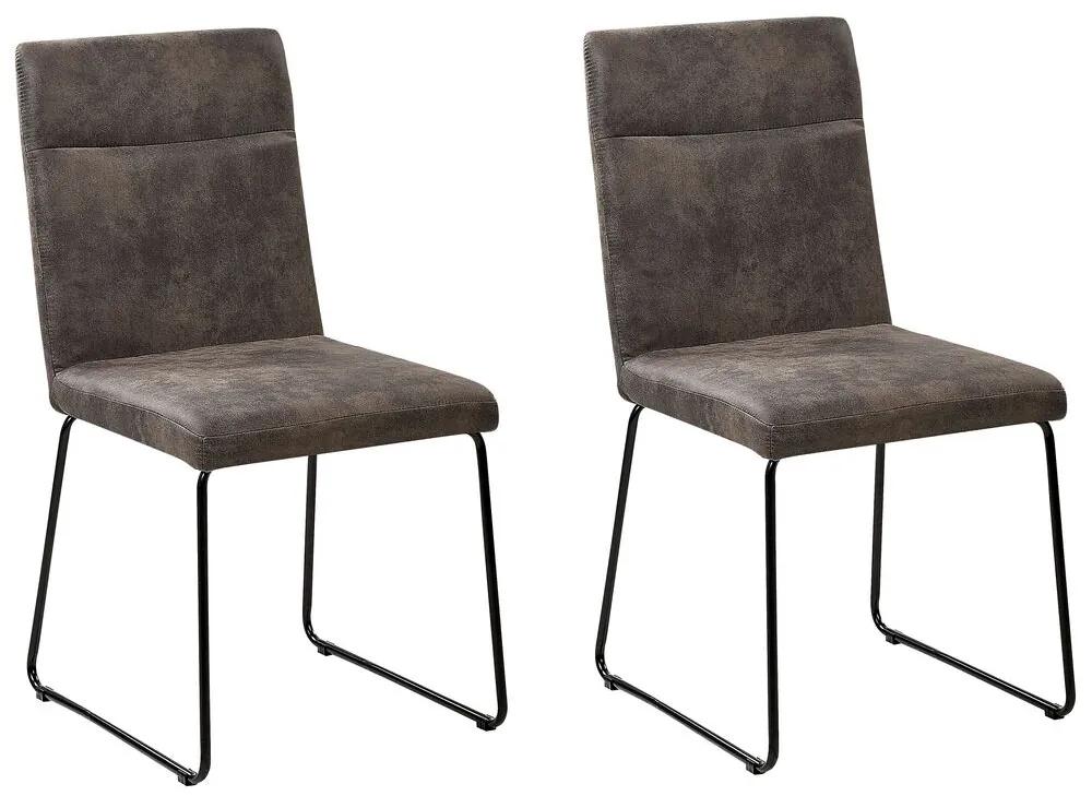 Conjunto de 2 cadeiras cinzentas escuras NEVADA Beliani