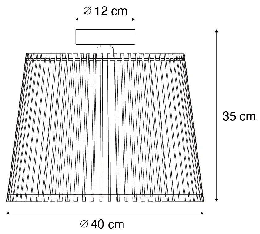 Candeeiro de teto exterior rústico em madeira IP44 - Jayla