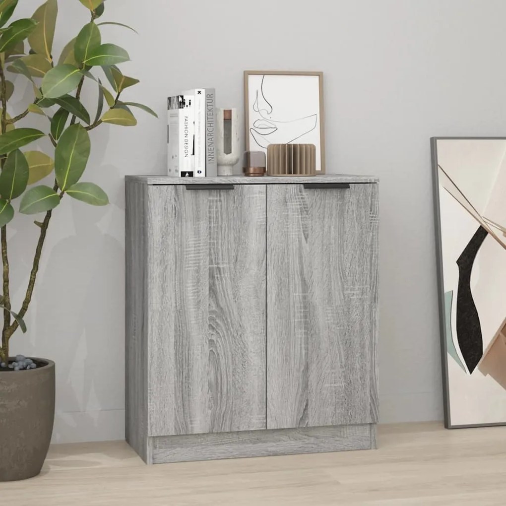vidaXL Aparador 60x30x70 cm derivados de madeira cinzento sonoma