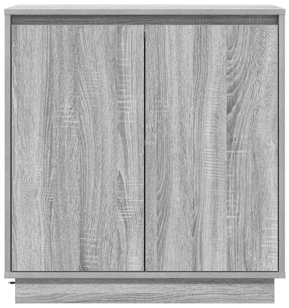 Aparador vidaXL com LED Cinza Sonoma 71x34,5x75 cm em madeira de engen
