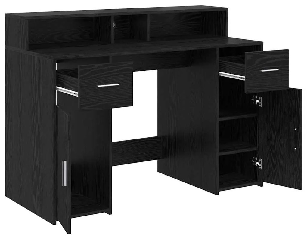 Mesa Carvalho Preto 120x55x91 cm Madeira Engenharia