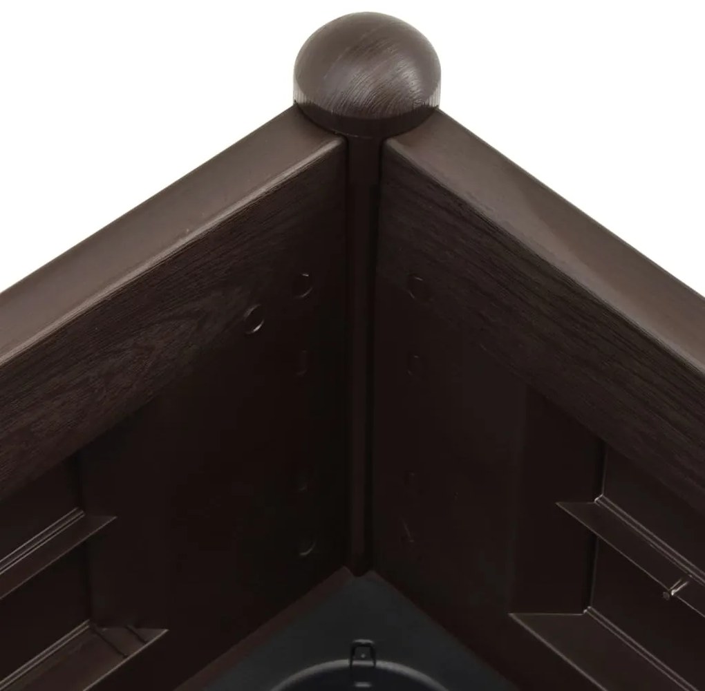 Canteiro elevado para jardim PP 100x43x35 cm moca