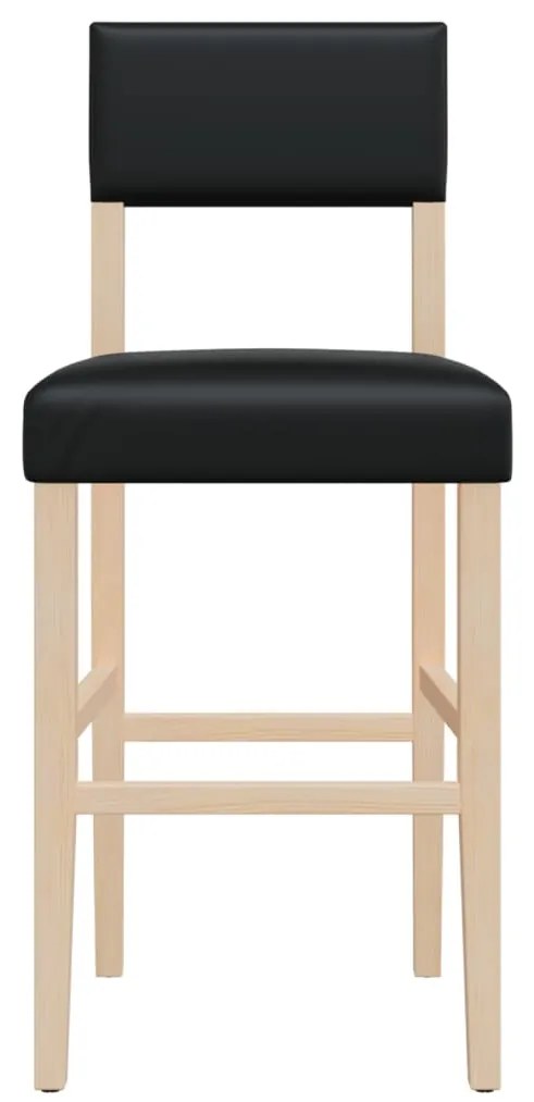 Cadeiras de bar 2 pcs seringueira maciça e couro artificial