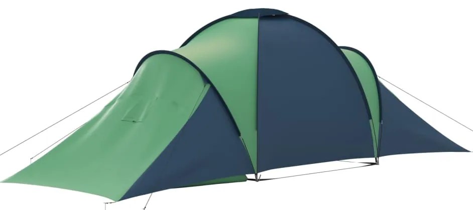 Tenda de campismo para 6 pessoas azul e verde