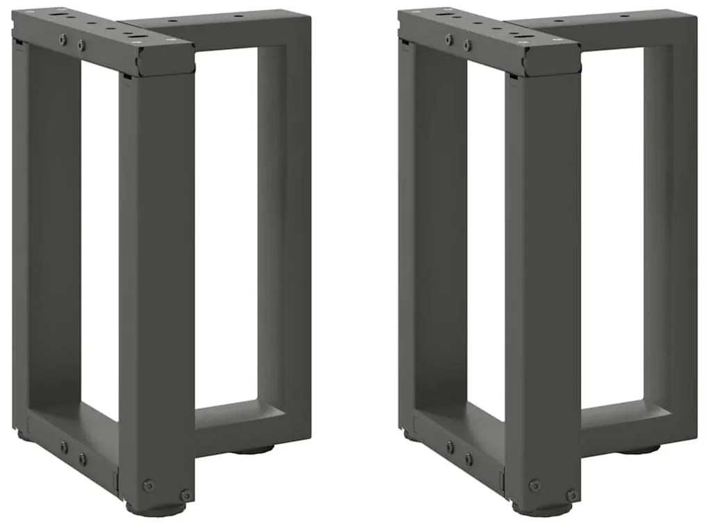 vidaXL Pés para mesa de centro em forma de T, 2 peças, antracite, 38x25x(42-43) cm, aço