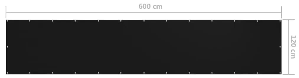 Tela de varanda 120x600 cm tecido Oxford preto