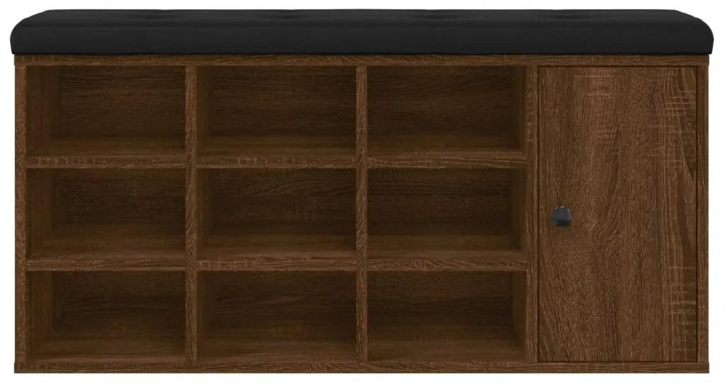 Banco sapateira 102x32x50cm derivados madeira carvalho castanho