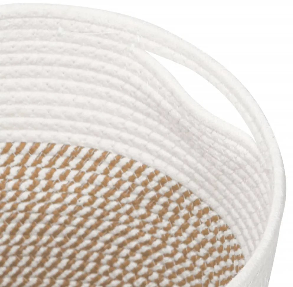 Cestos de arrumação 2 pcs Ø28x28 cm algodão castanho e branco