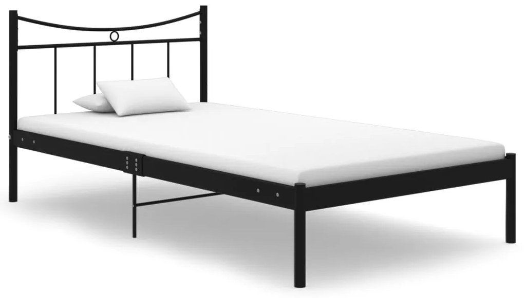 vidaXL Estrutura de cama 100x200 cm metal preto