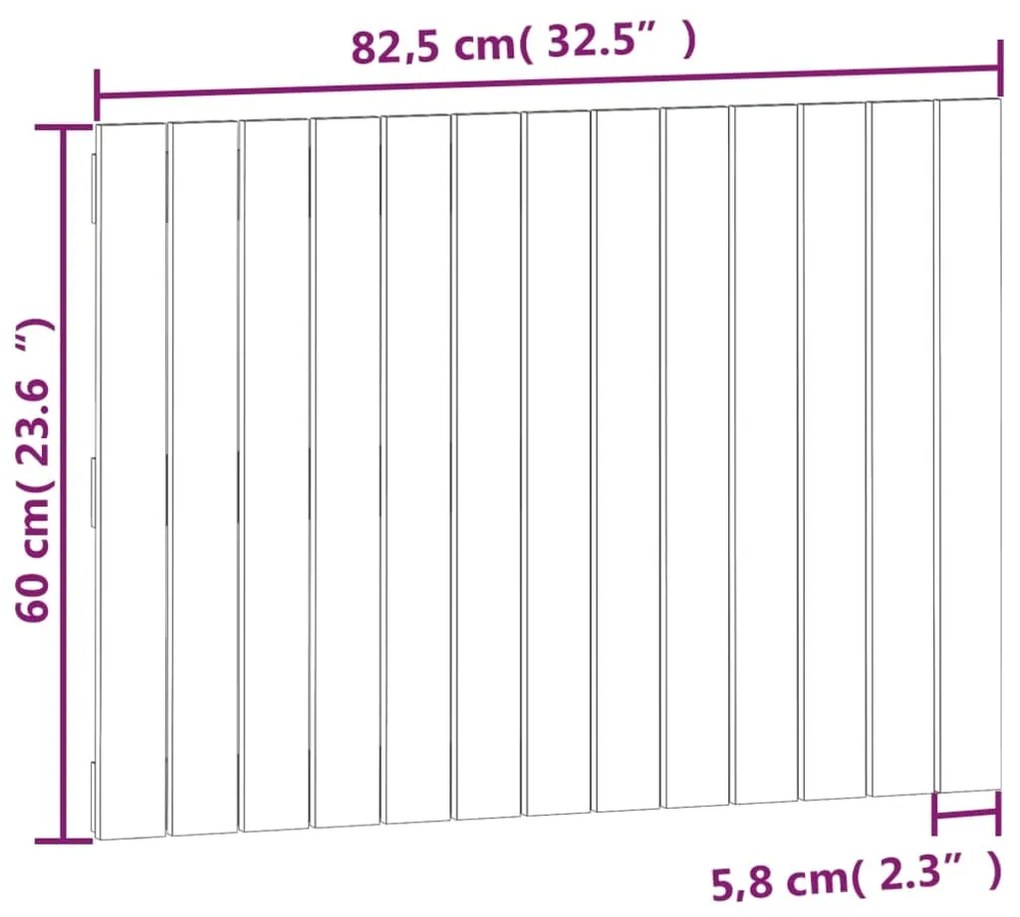 Cabeceira de parede 82,5x3x60 cm pinho maciço castanho-mel