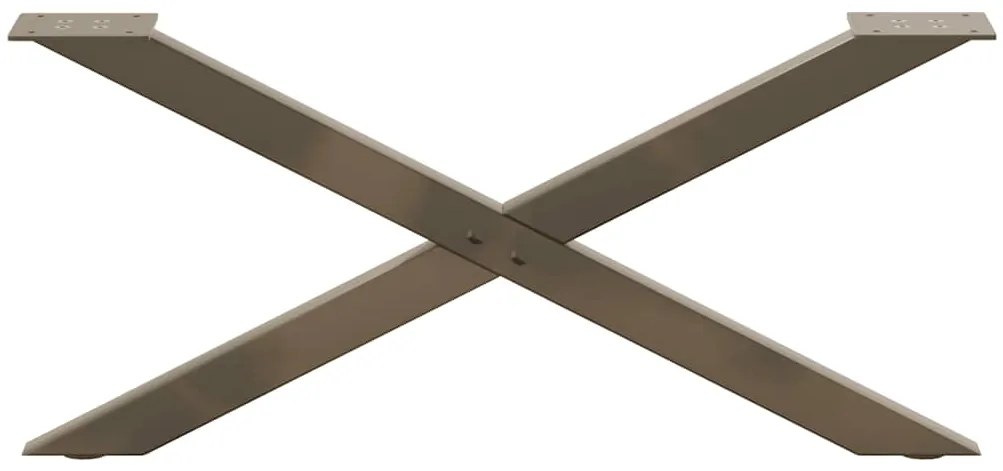 Pés para mesa de centro em formato de X, 2 peças, aço natural, 70x(30-