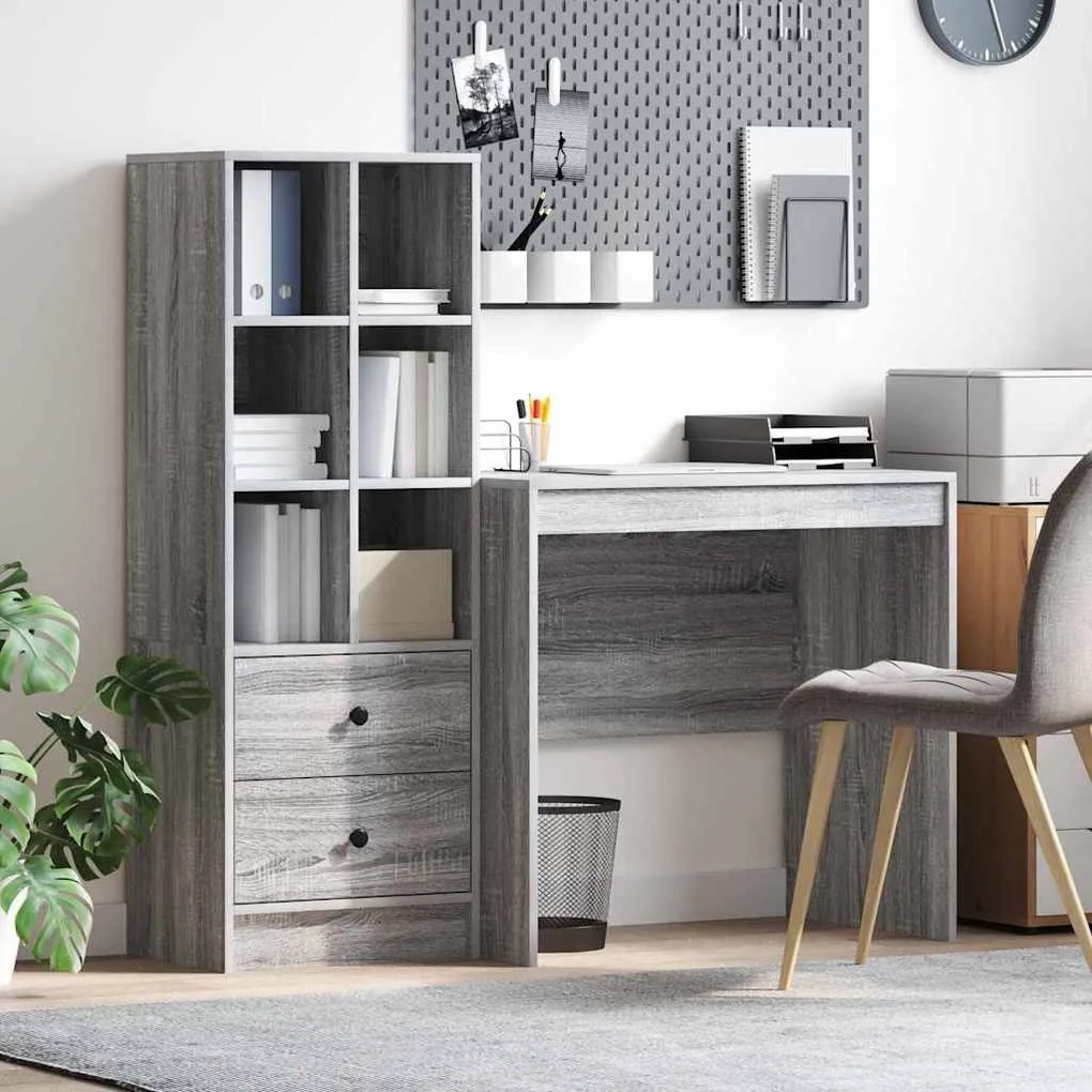 Mesa com Armazenamento Cinza Sonoma Aglomerado de partículas