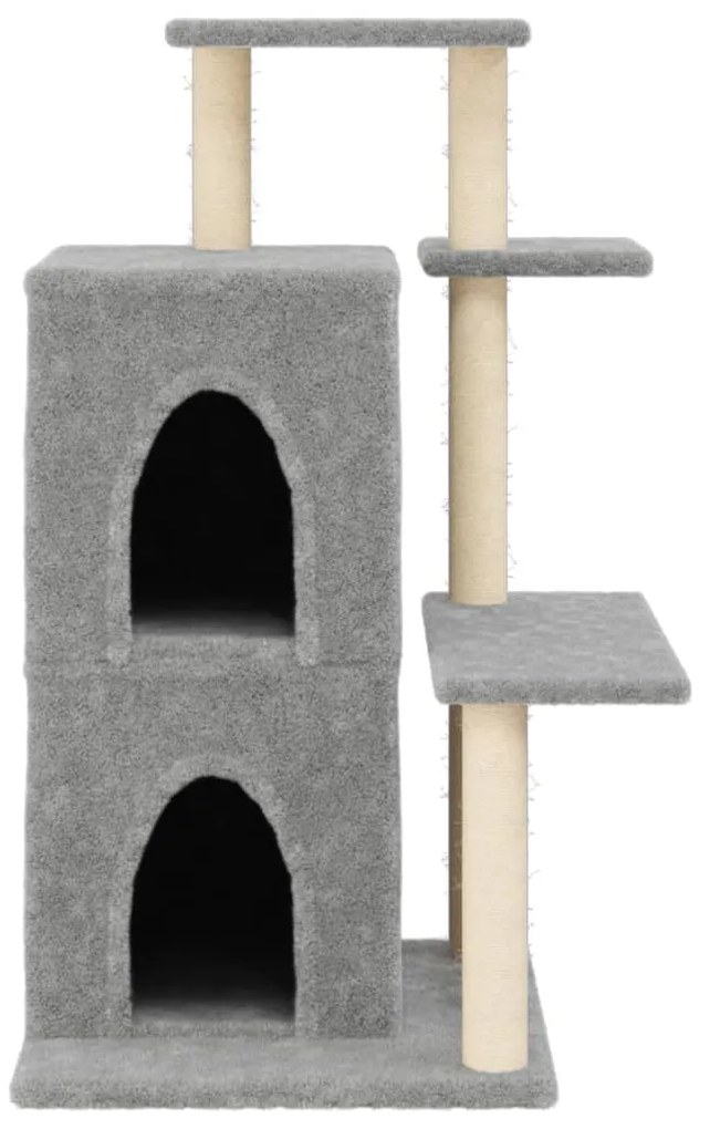 Árvore p/ gatos c/ postes arranhadores sisal 97 cm cinza-claro
