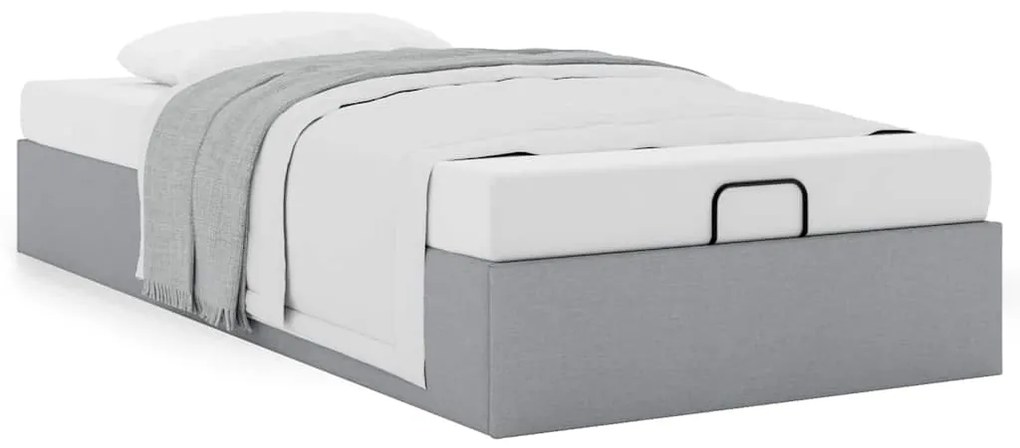Estrutura de cama otomana sem colchão 90x190 cm cinzento claro