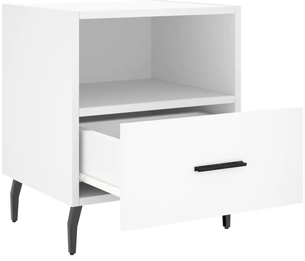 Mesas de cabeceira 2 pcs 40x35x47,5 cm deriv. de madeira branco