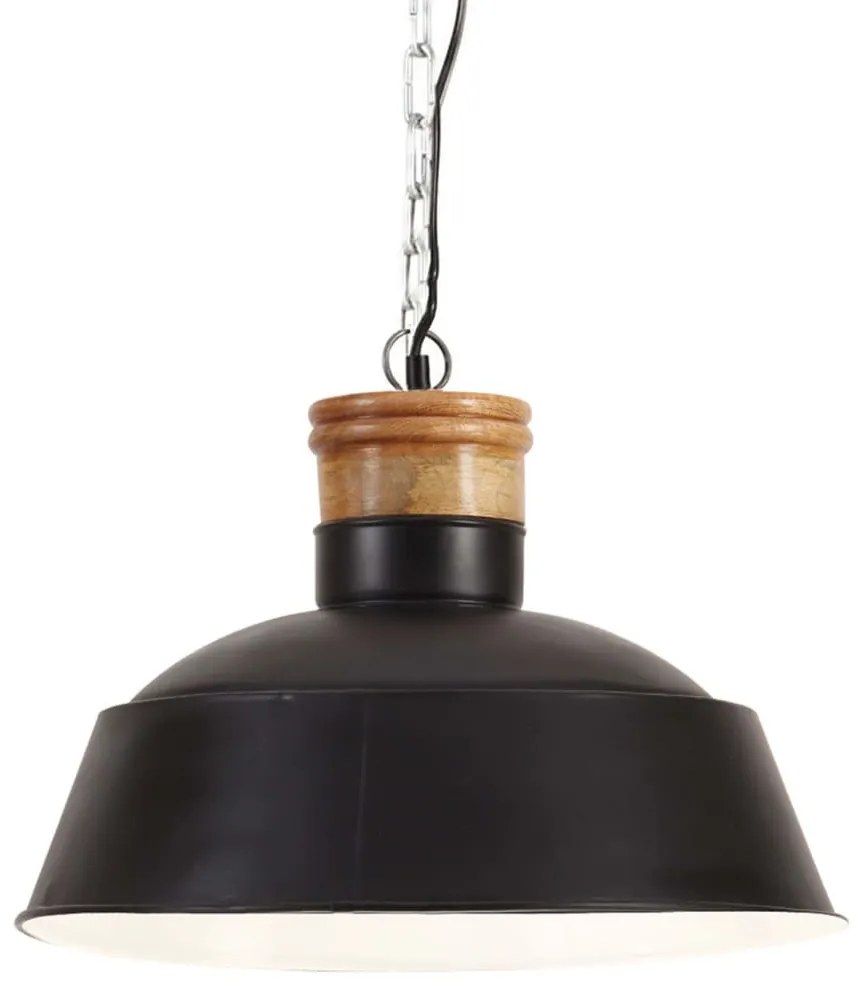 vidaXL Candeeiro suspenso industrial 42 cm E27 preto