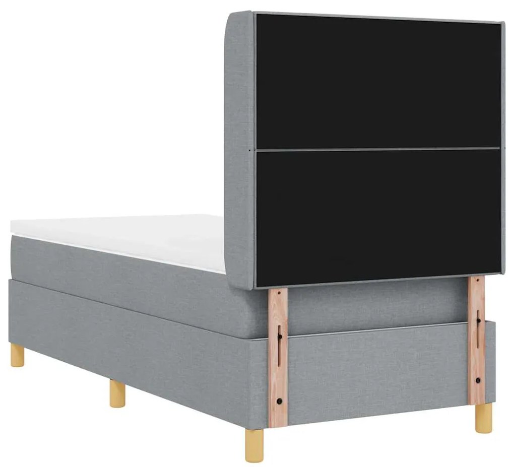 Cama Box com Colchão Cinza Claro 80x200 cm