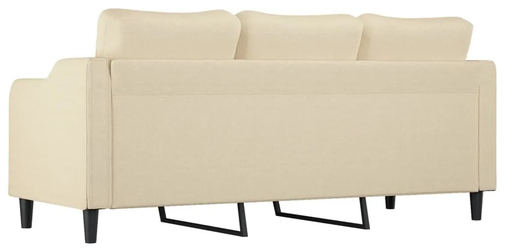 Sofá de 3 lugares tecido 180 cm cor creme
