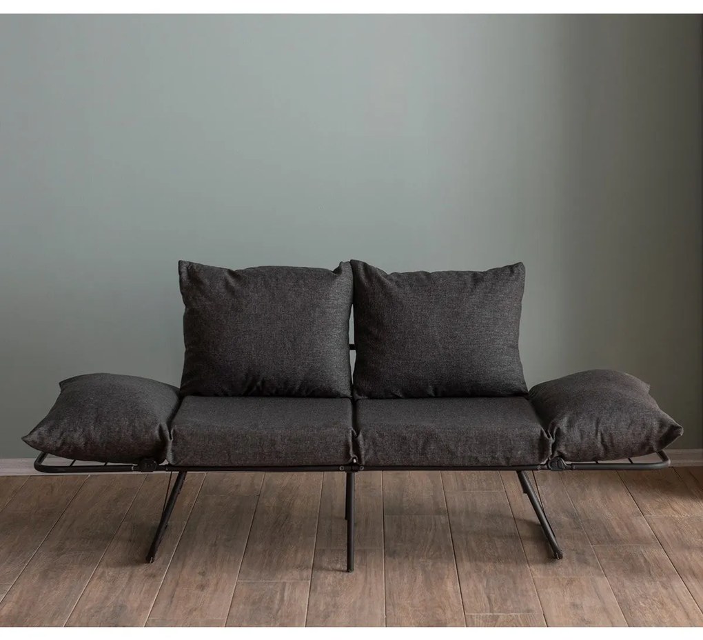 Sofá-Cama de 2 Lugares Viper – Cinzento Escuro – 150x78x60 cm