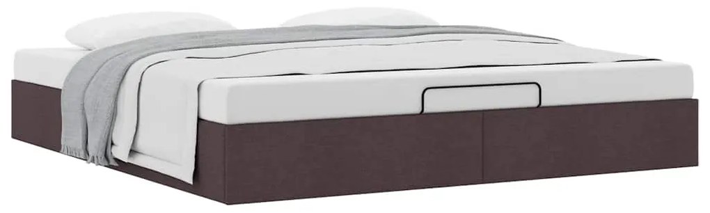Estrutura de cama otomana sem colchão 200x200cm castanho-escuro