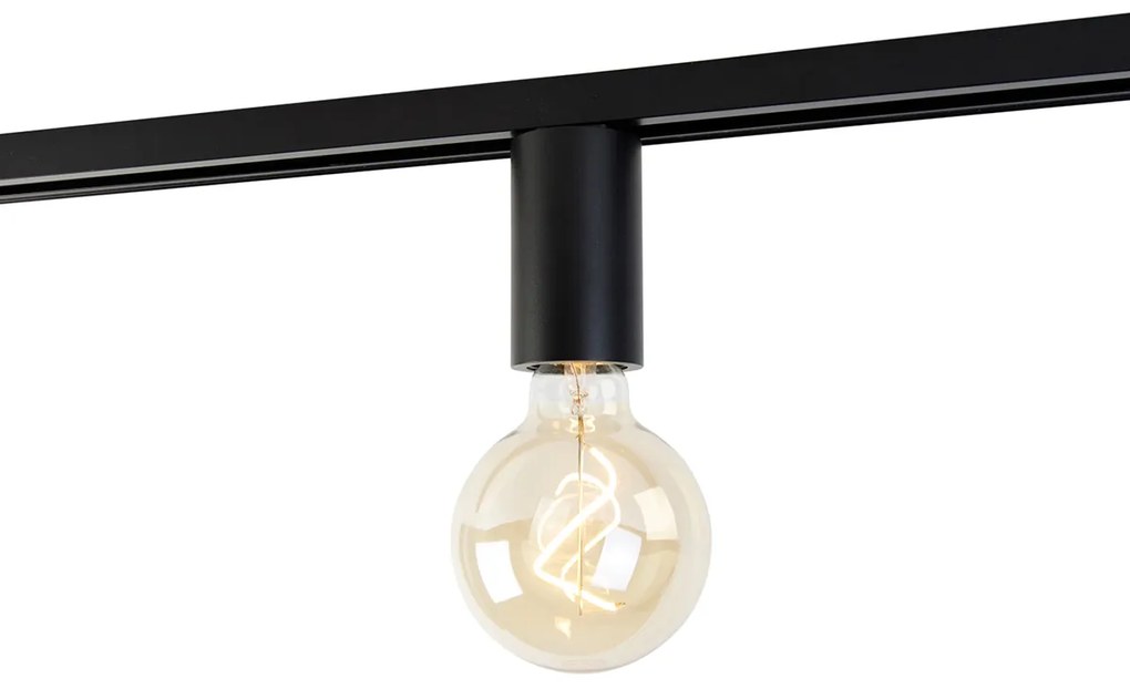 Casquilho E27 com suspensão de calha para calha monofásica preto - Iconic Jeana