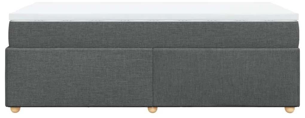 Cama com molas/colchão 80x200 cm tecido cinzento-escuro